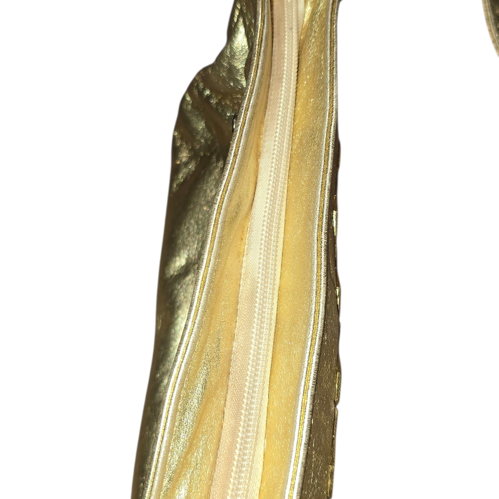 Vintage 80s Dawli Metallic Gold Leather Shoulder Bag - Picture 9 of 11